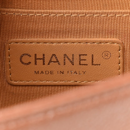 Chanel Metallic Calfskin Quilted Medium Boy Flap Dark Beige 6 of 9