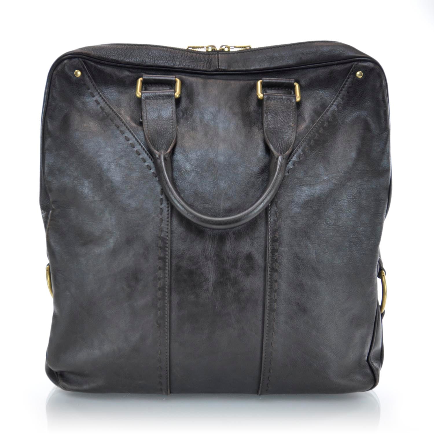 Saint Laurent Leather Muse Tote Brown 3 of 11