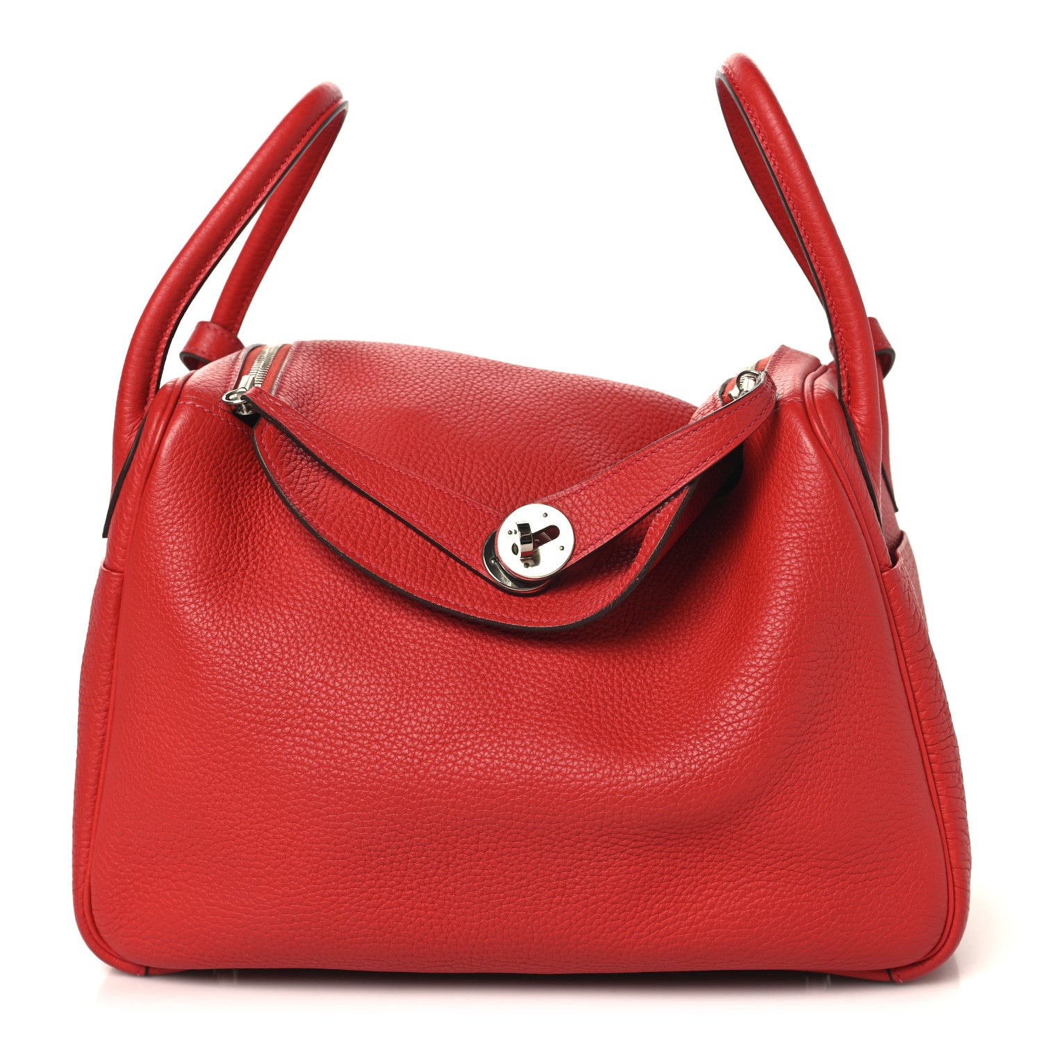 Hermes Taurillon Clemence Lindy 30 Rouge Casaque 1 of 12