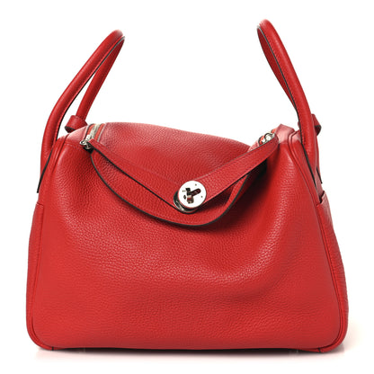 Hermes Taurillon Clemence Lindy 30 Rouge Casaque 1 of 12