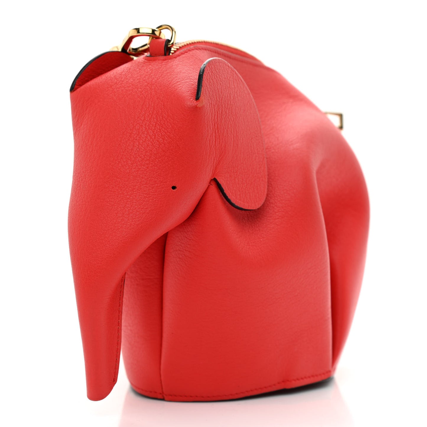 Calfskin Mini Elephant Crossbody Bag Scarlet Red
