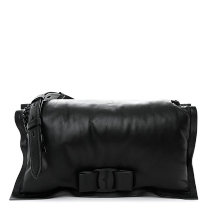 Salvatore Ferragamo Calfskin Medium Viva Bow Shoulder Bag Black 1 of 12