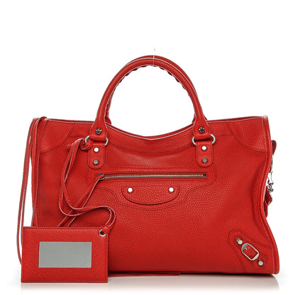 Balenciaga Vibrato Calfskin Classic Silver Hardware City Rouge Cerise 1 of 7