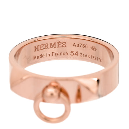 Hermes 18K Rose Gold PM Collier De Chien Ring 54 7 4 of 5