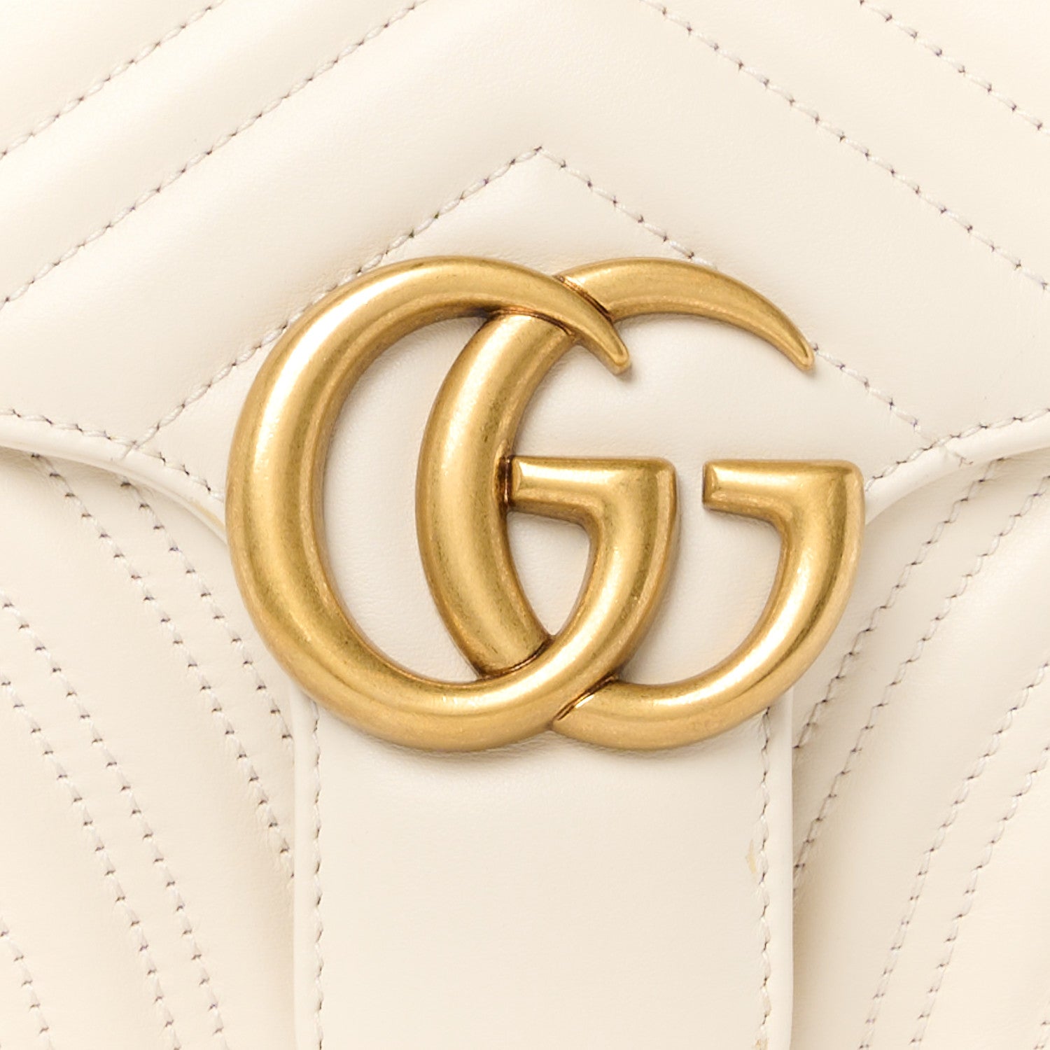 Gucci Calfskin Matelasse Small GG Marmont Shoulder Bag White 9 of 11