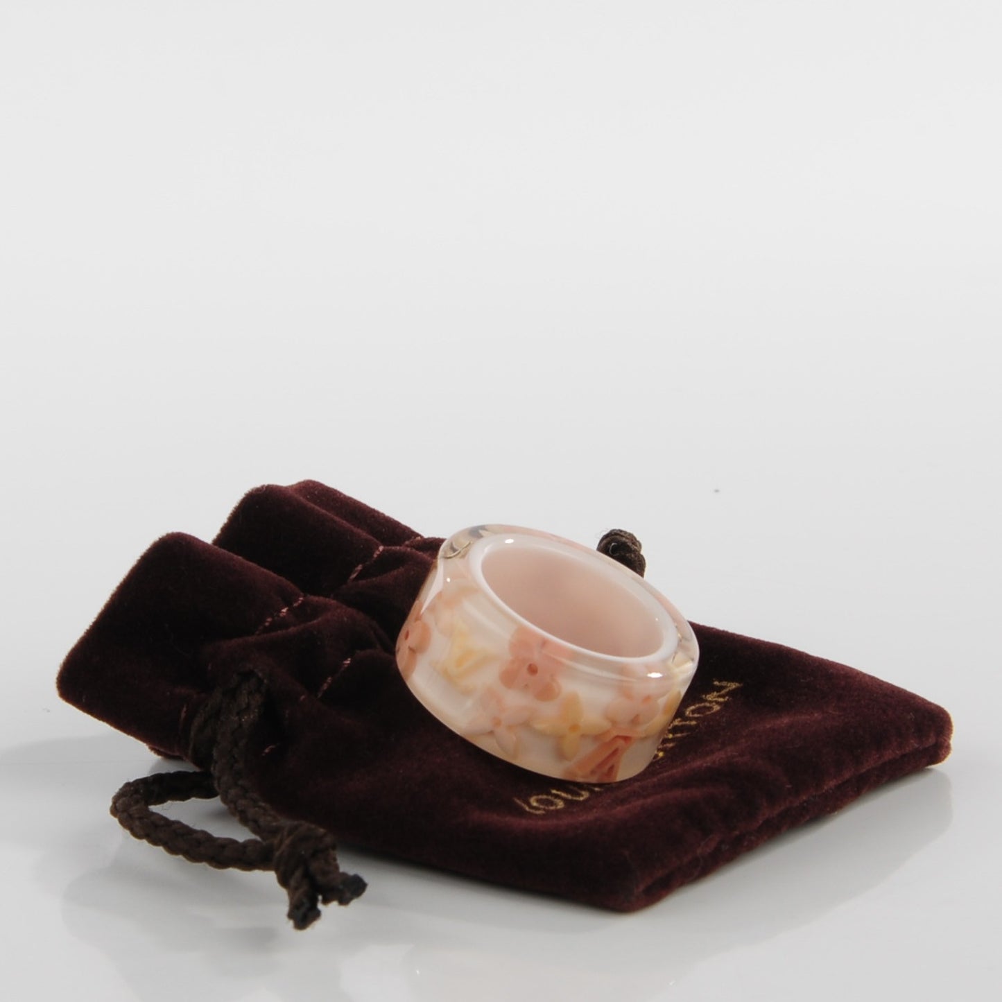 Resin Monogram Farandole Ring M 6.5 Pink