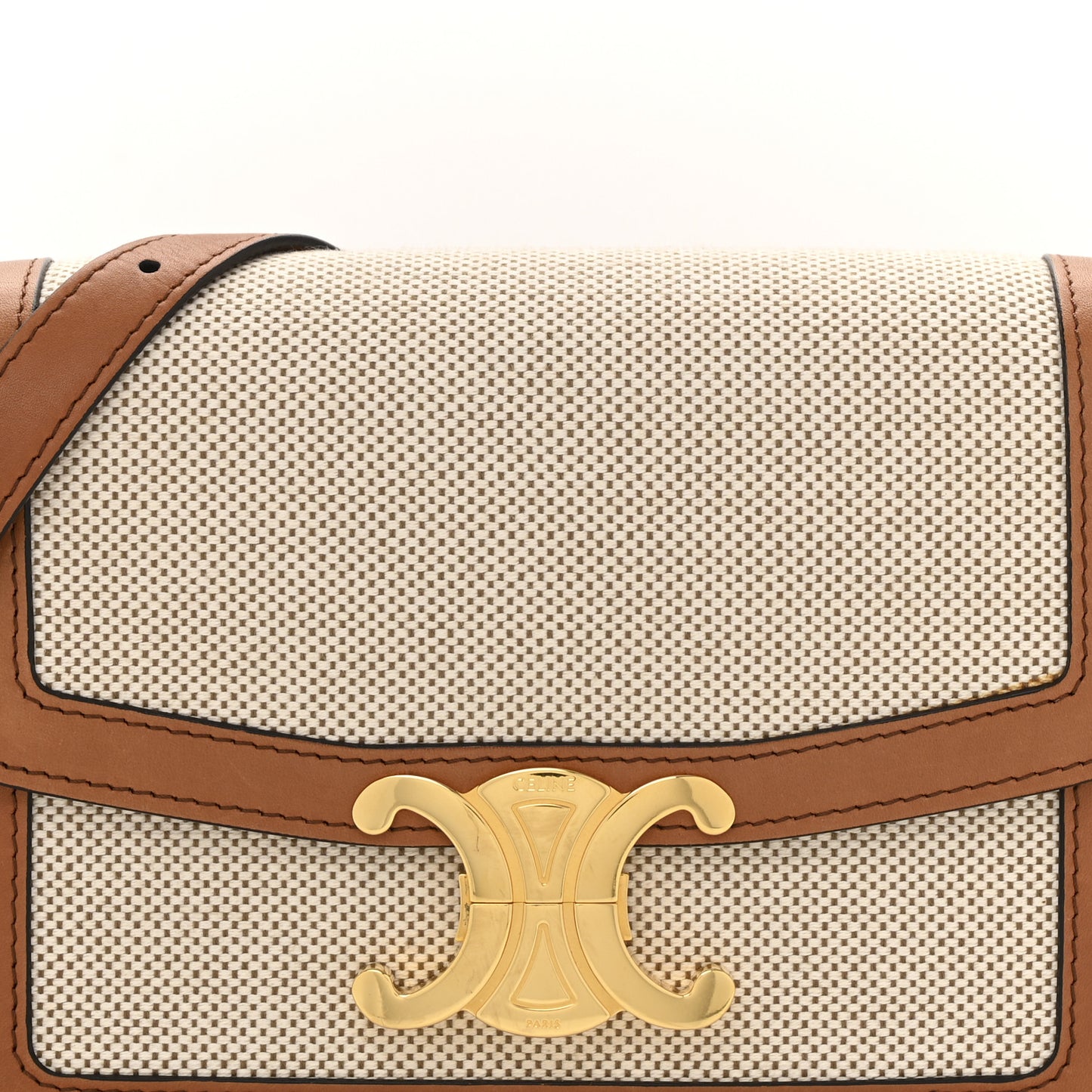 Textile Natural Calfskin Teen Triomphe White Tan