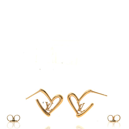 Louis Vuitton Fall In Love Heart Earrings PM Gold 3 of 4