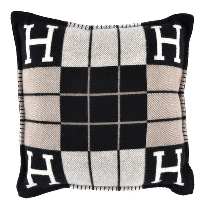 Hermes Wool Cashmere Avalon III Pillow PM Ecru Black 2 of 4