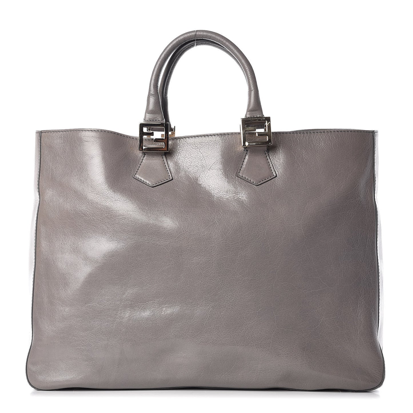 Vitello Acqua Large Twins Tote Grigio Scuro