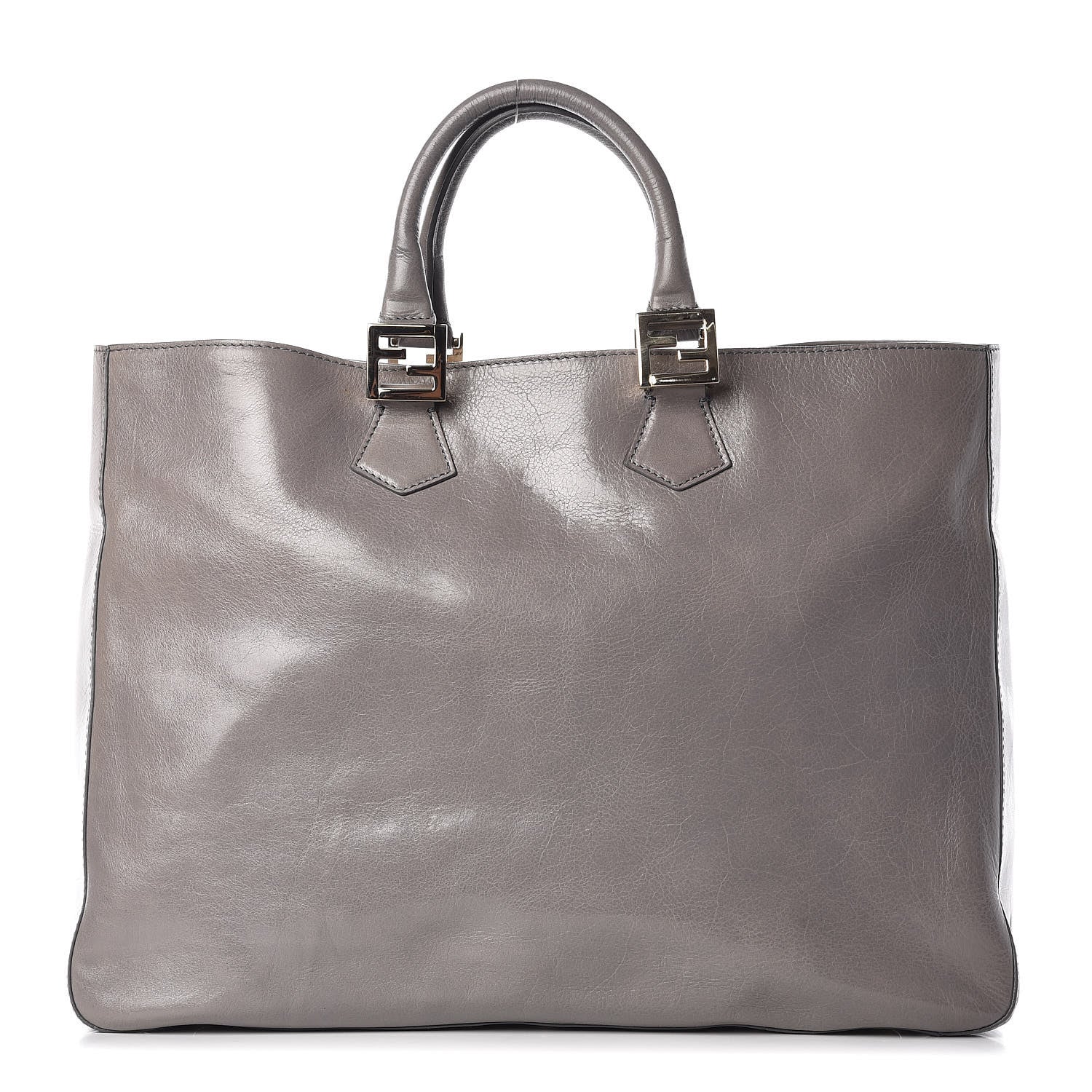 Fendi Vitello Acqua Large Twins Tote Grigio Scuro 1 of 9
