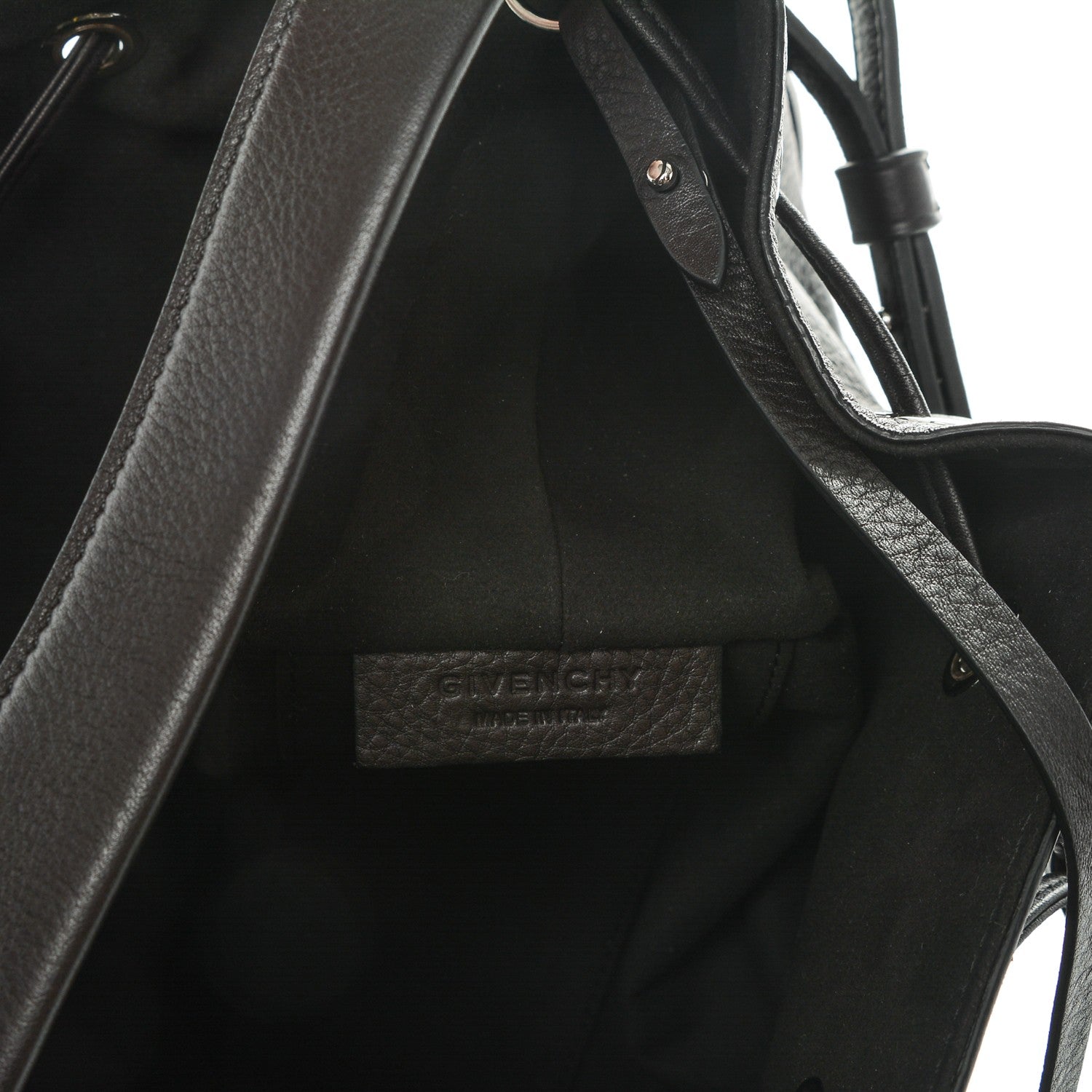 Givenchy Calfskin Small Lucrezia Drawstring Bucket Bag Black 7 of 7