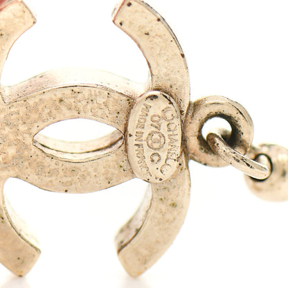 Chanel Metal Enamel CC Bow Drop Earrings Pink Gold 4 of 4