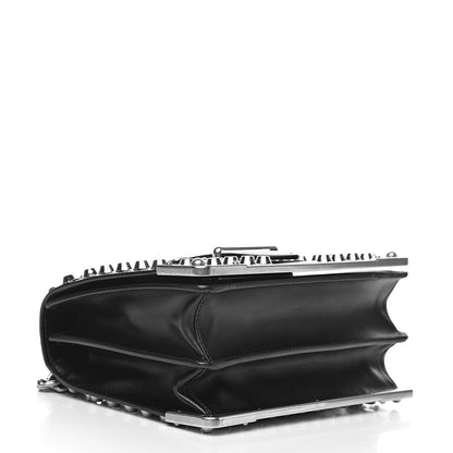 Prada City Calf Saffiano Studded Small Cahier Bag Black 4 of 9