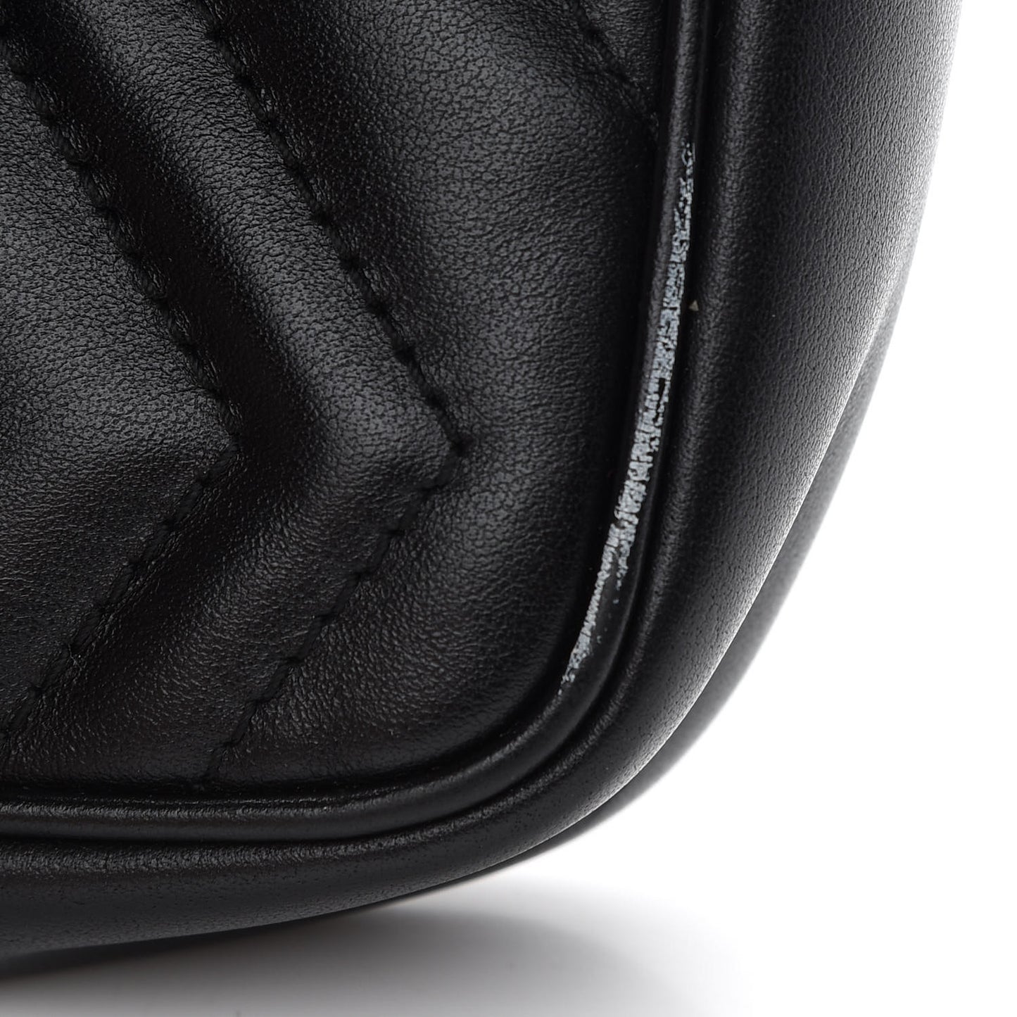 Calfskin Matelasse Super Mini GG Marmont Shoulder Bag Black