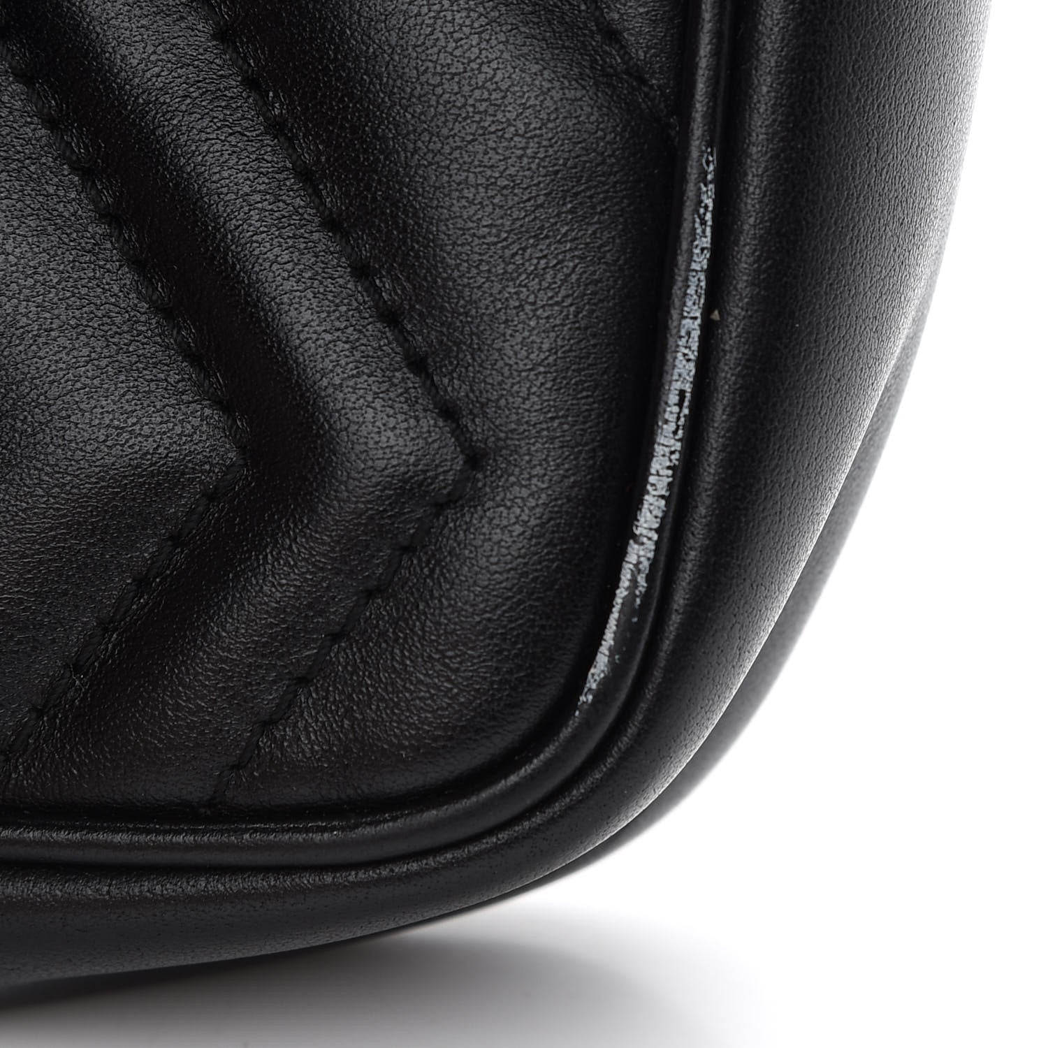 Gucci Calfskin Matelasse Super Mini GG Marmont Shoulder Bag Black 10 of 10