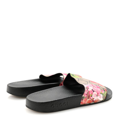 Gucci GG Supreme Monogram Blooms Slide Sandals 36 Beige Multicolor 5 of 9