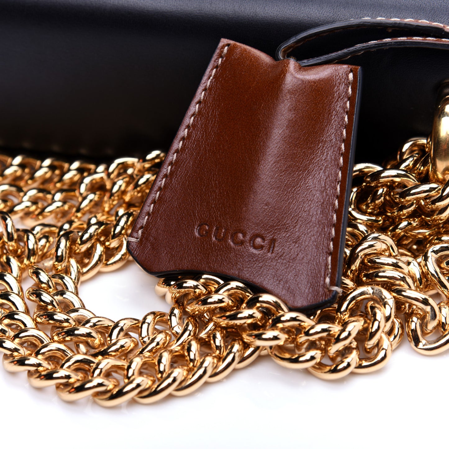 GG Supreme Monogram Calfskin Small Padlock Shoulder Bag Beige Black Cuir