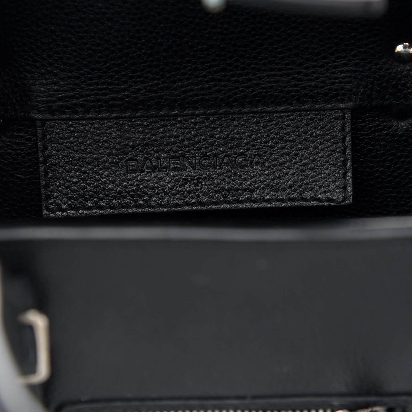 Grained Calfskin Papier Mini Flap Tote Black
