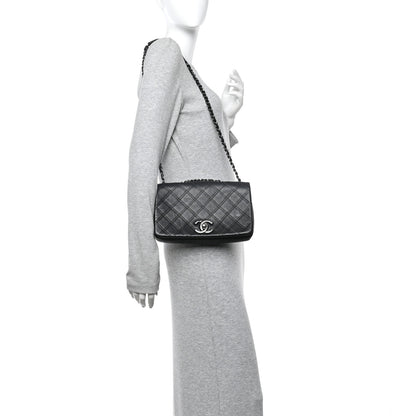 Chanel Calfskin Diamond Embossed New Chic Flap Black 2 of 11
