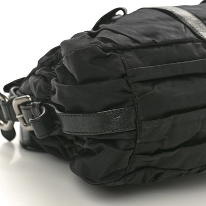 Prada Tessuto Nylon Nappa Braided Gaufre Shopping Satchel Black 8 of 9