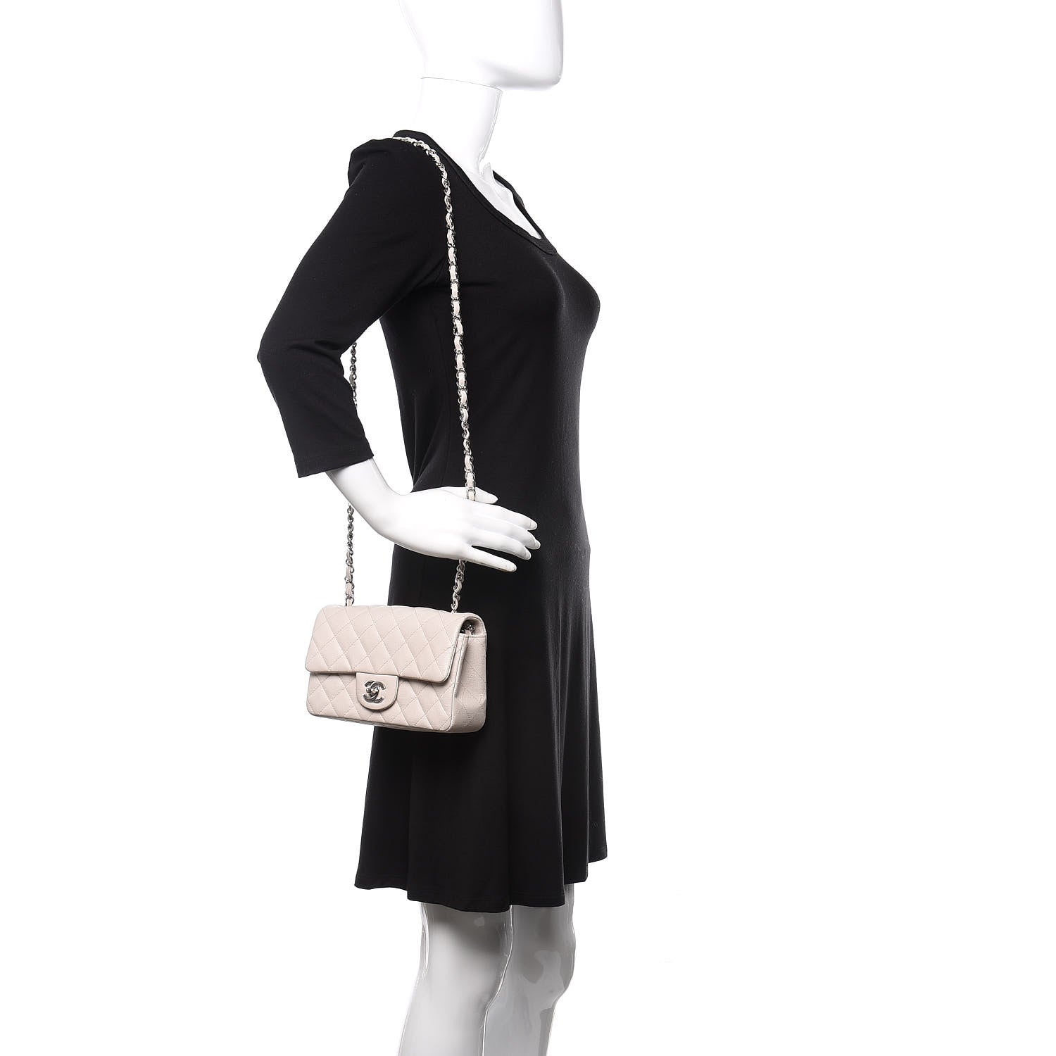 Chanel Caviar Quilted Mini Rectangular Flap White 2 of 12