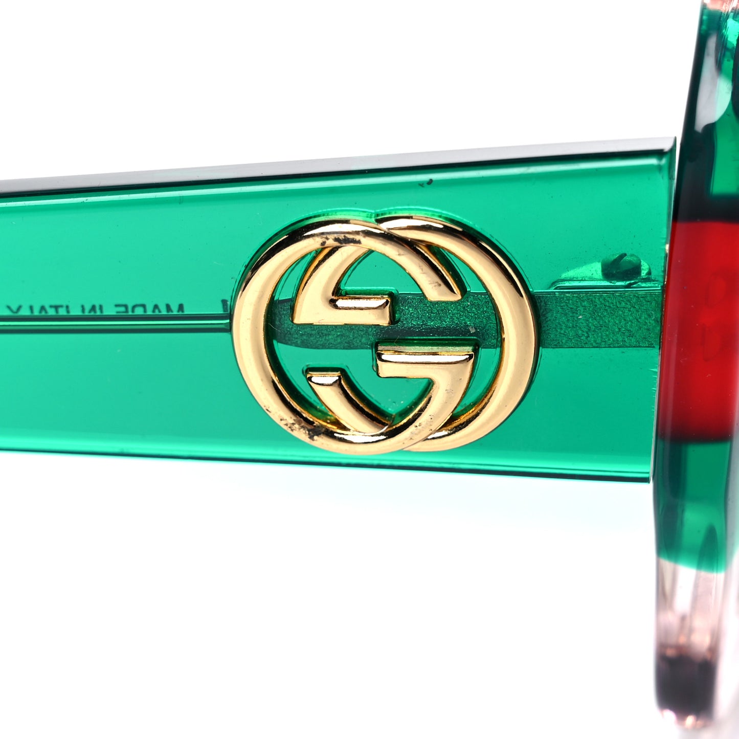 Square Web Frame GG0178S Sunglasses Green Red