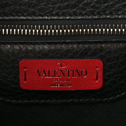 Valentino Garavani Grainy Calfskin Rockstud Single Handle Flap Bag Black 6 of 8