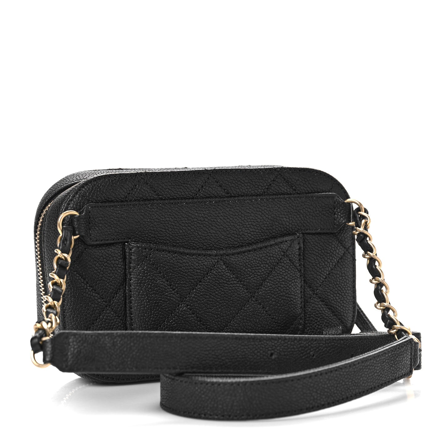 Caviar Quilted Waist Bag Black