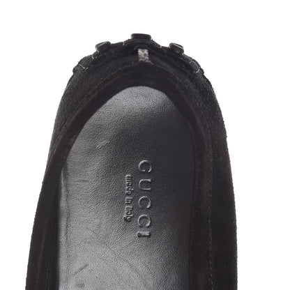 Gucci Suede GG Buckle Driver Loafers 37 Nero Black 9 of 10