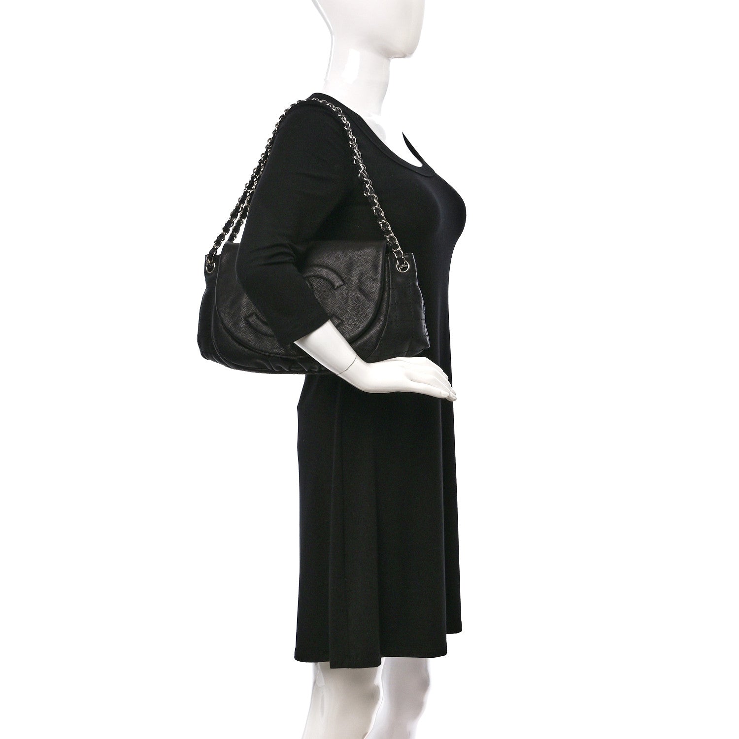 Chanel Caviar Half Moon Large Flap Black 2 of 9