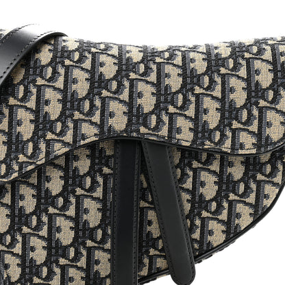 Christian Dior Oblique Saddle Bag With Strap Blue 8 of 10