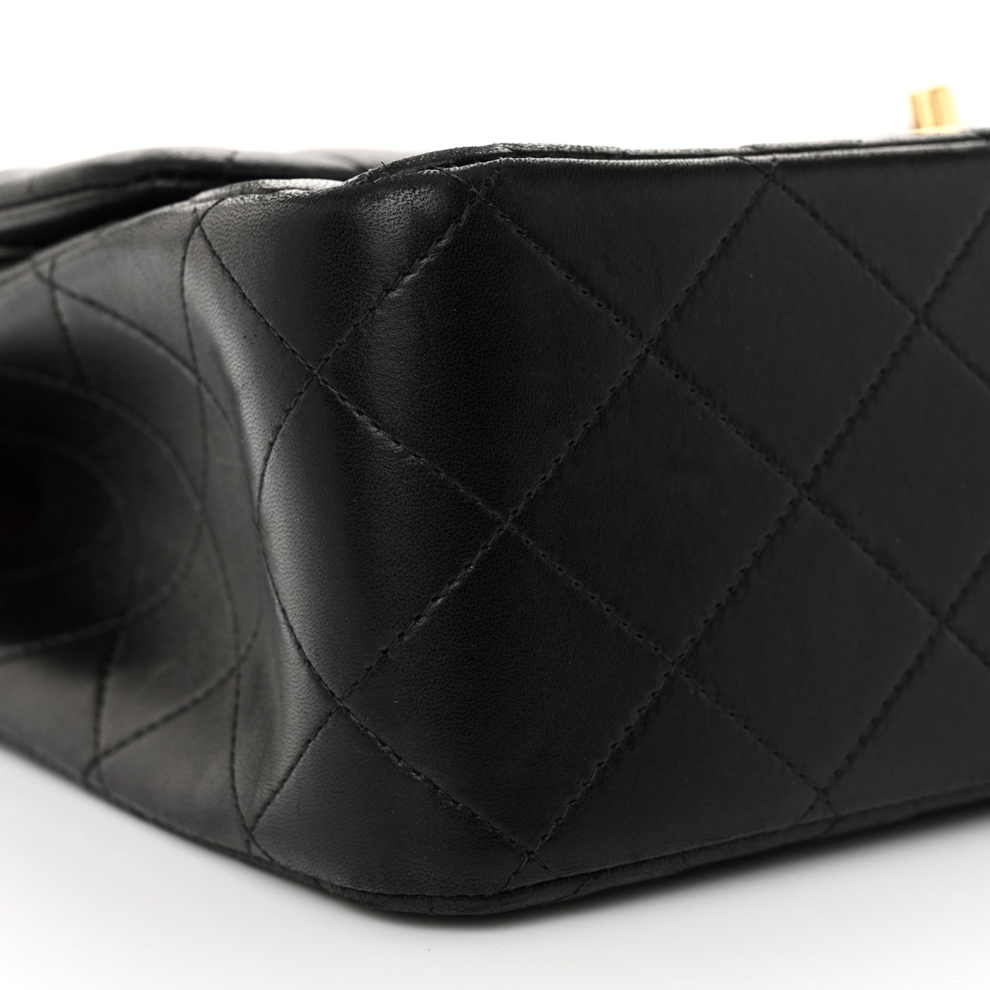Lambskin Quilted Jumbo Double Flap Black