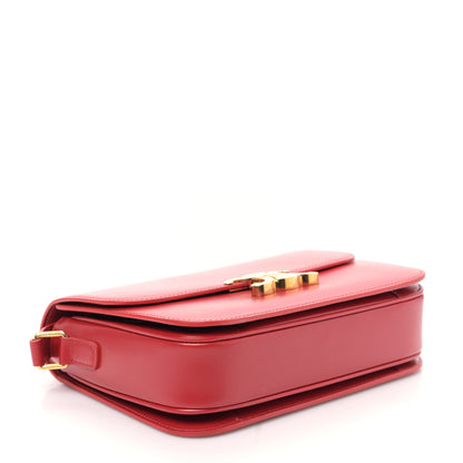 Celine Shiny Calfskin Medium Triomphe Red 4 of 11