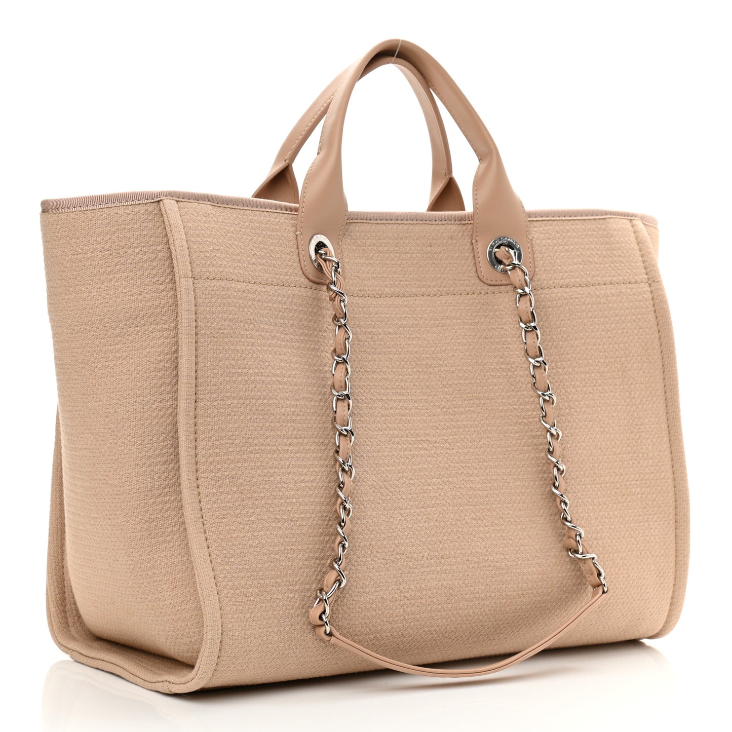 Mixed Fibers Medium Deauville Tote Beige
