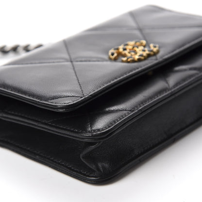 Chanel Lambskin Quilted 19 Wallet On Chain WOC Black 5 of 11