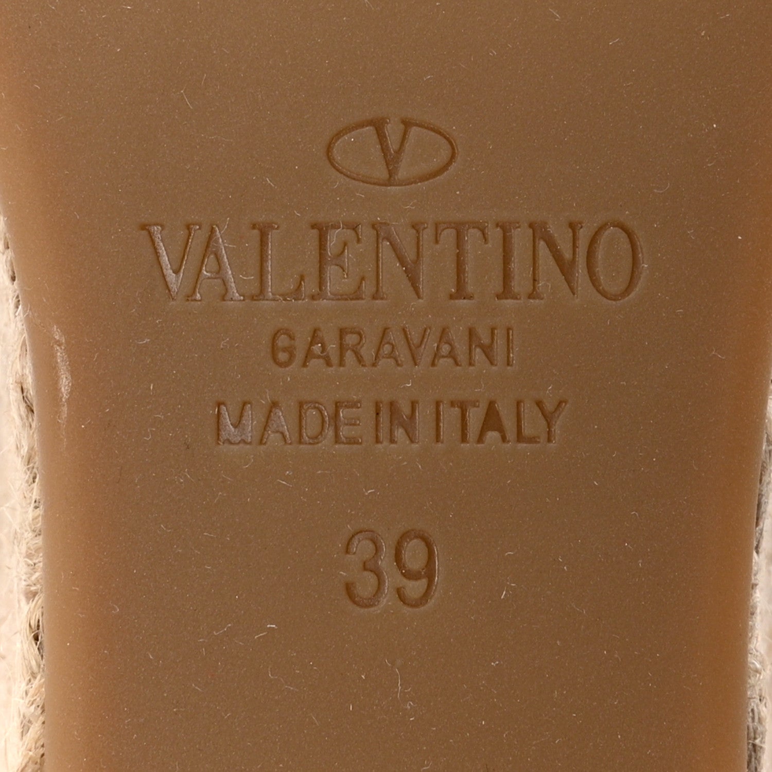 Valentino Garavani Grained Calfskin Rockstud Ankle Strap Espadrille 15/105mm Wedge Sandals 39 Poudre Natural 8 of 12