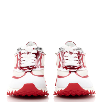 Christian Louboutin Transparent Mesh Patent Calfskin Sharkina Sneakers 36.5 White Loubi 2 of 10