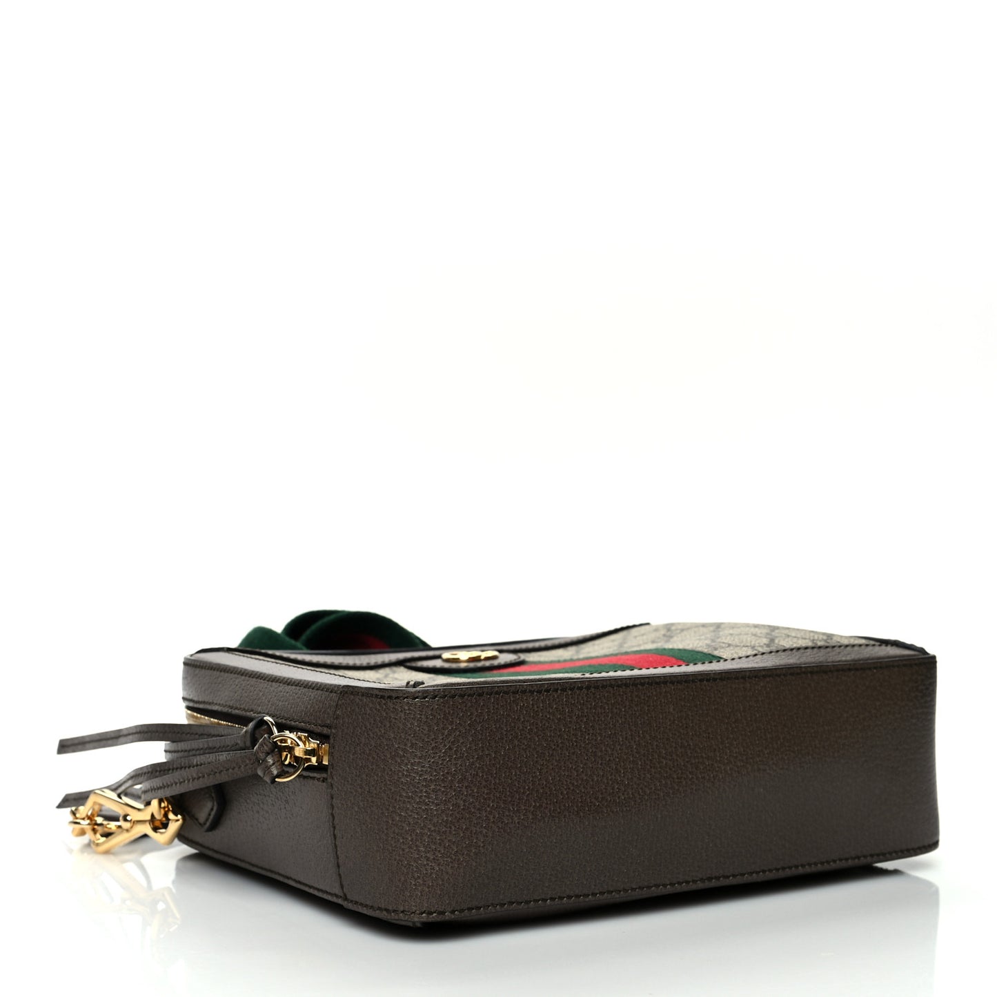 GG Supreme Web Small Ophidia Top Handle Shoulder Bag Brown