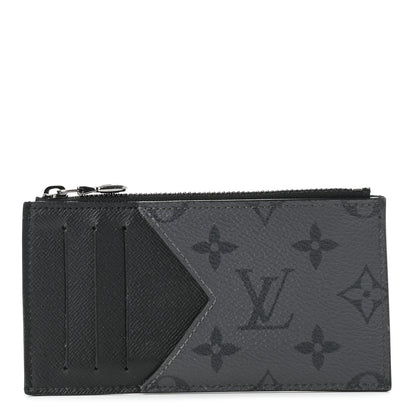 Louis Vuitton Reverse Monogram Eclipse Taiga Coin Card Holder 1 of 6