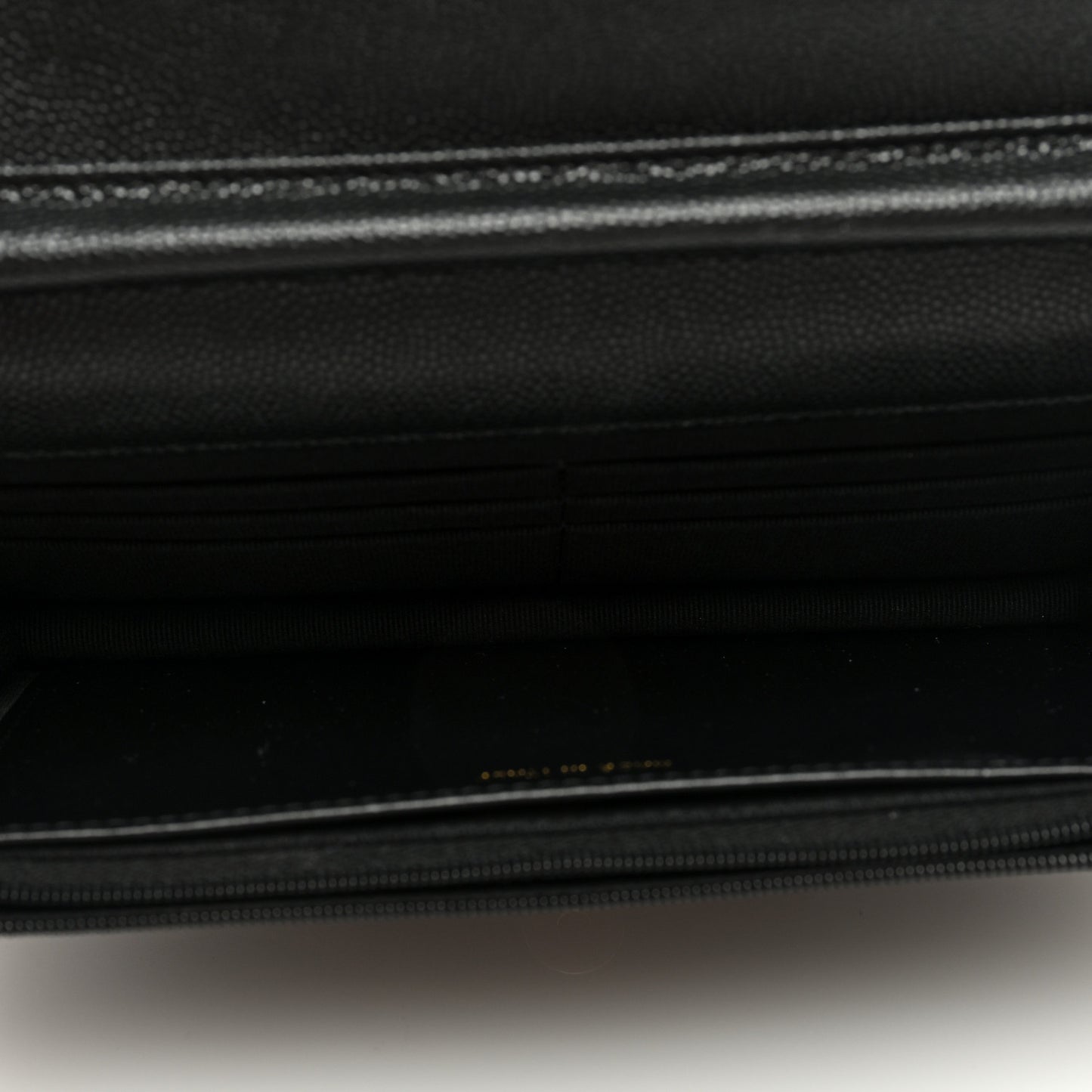 Caviar Quilted Crystal Enamel CC Wallet On Chain WOC Black