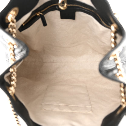 Gucci Pebbled Calfskin Medium Soho Chain Shoulder Bag Black 5 of 10