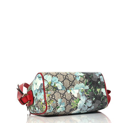 Gucci GG Supreme Monogram Blooms Mini Boston Navy Blue Hibiscus 4 of 9