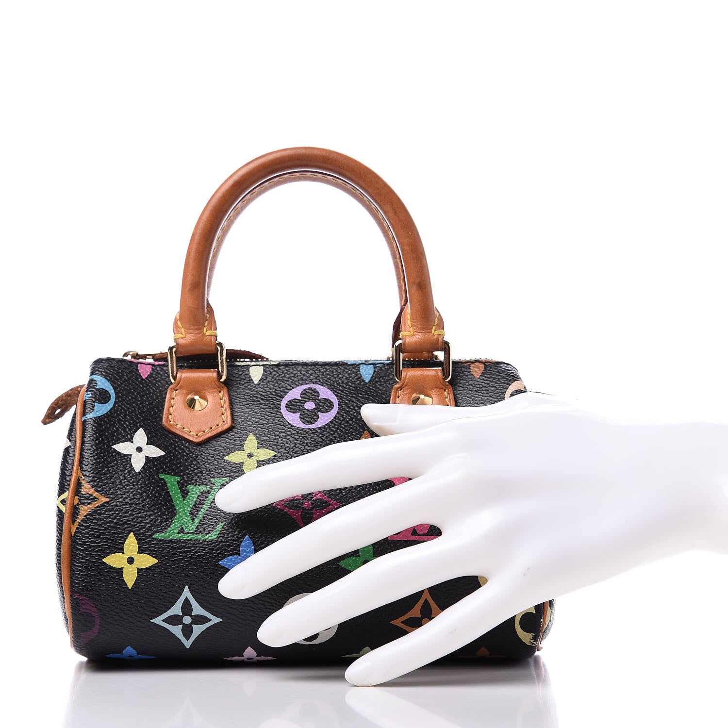 Louis Vuitton Monogram Multicolor Mini Sac HL Speedy Black 2 of 10