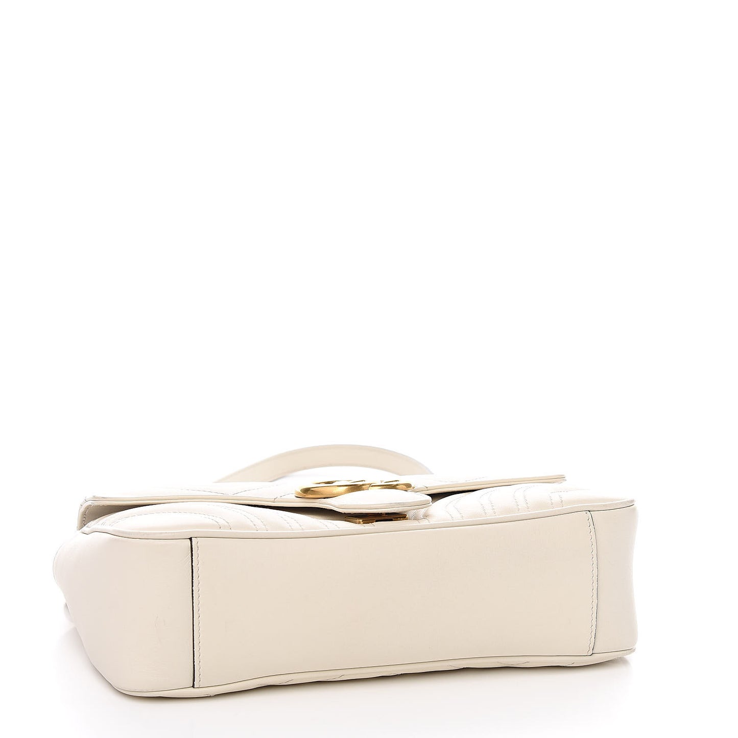 Calfskin Matelasse Small GG Marmont Shoulder Bag White