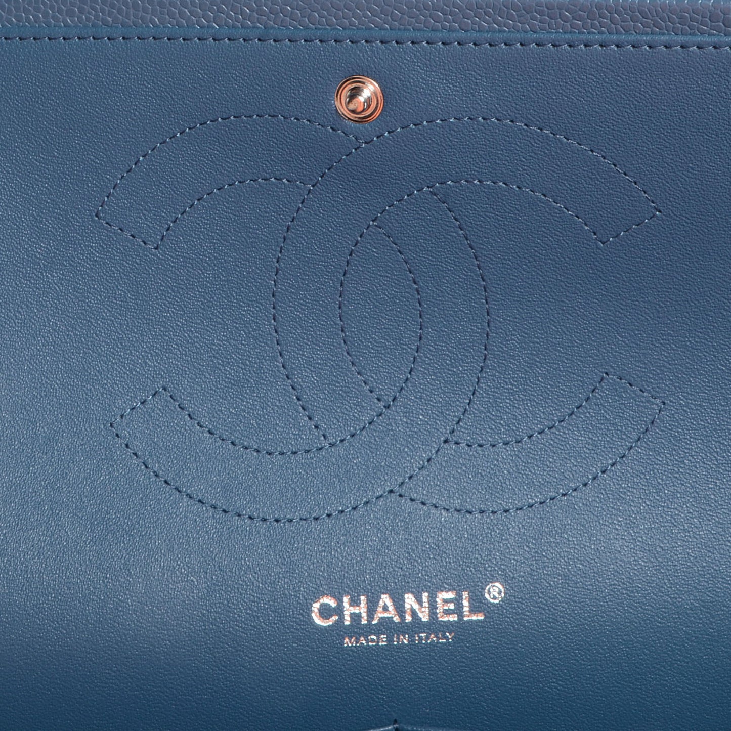 Caviar Quilted Jumbo Double Flap Blue
