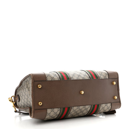 Gucci Soft GG Supreme Monogram Web Neo Vintage Duffle Bag Beige New Acero Crop 4 of 19