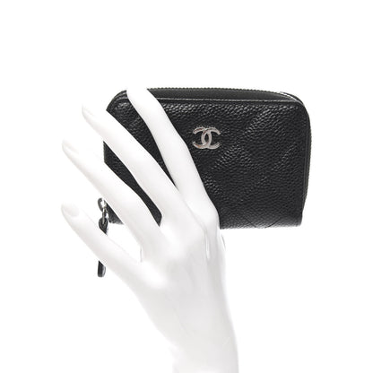 Chanel Caviar Quilted Zip Coin Purse Black 2 of 8
