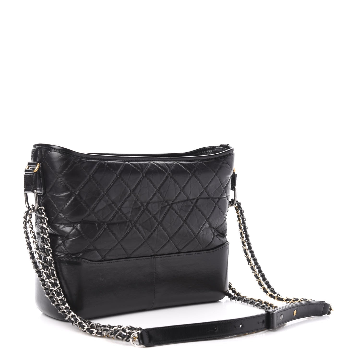 Chanel Aged Calfskin Quilted Medium Gabrielle Hobo Black 3 of 10