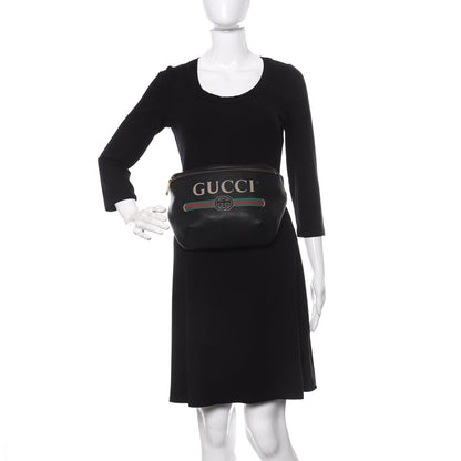 Gucci Grained Calfskin Logo Belt Bag Black 2 of 9